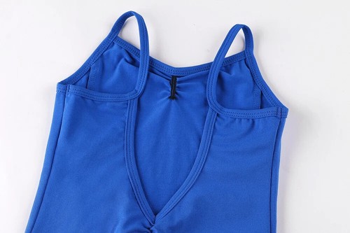 Kids Cotton Ballet Bodysuit Leotard Blue Girls Ballerina Dance Costume Clothing - Picture 15 of 26