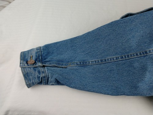 Bill Blass Blue Denim Jean Jacket Petite-Large 100% Cotton - Picture 3 of 8
