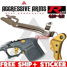 AGGRESSIVE ARMS GOLD TIN TRIGGER & POLISHED BAR for GLOCK 20 21 STAINLESS STEEL