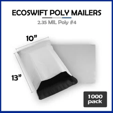 1000 10x13 EcoSwift Poly Mailers Plastic Envelopes Shipping Mailing Bags 2.35MIL