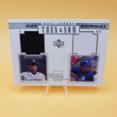 2001 Upper Deck Alex Rodriguez Then & Now Dual Jersey Relic 