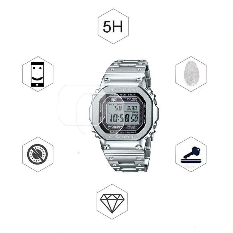 2x Película Protectora de Hidrogel Protector de Pantalla para Casio G-shock GWM-B5000D-1DR Foto 4 de 4