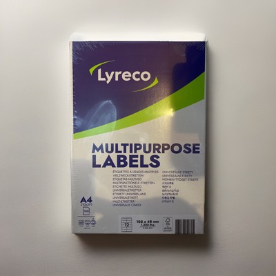 Lyreco Multipurpose Label - universal Etiketten - A4 - 105x48mm - 100 Blatt 