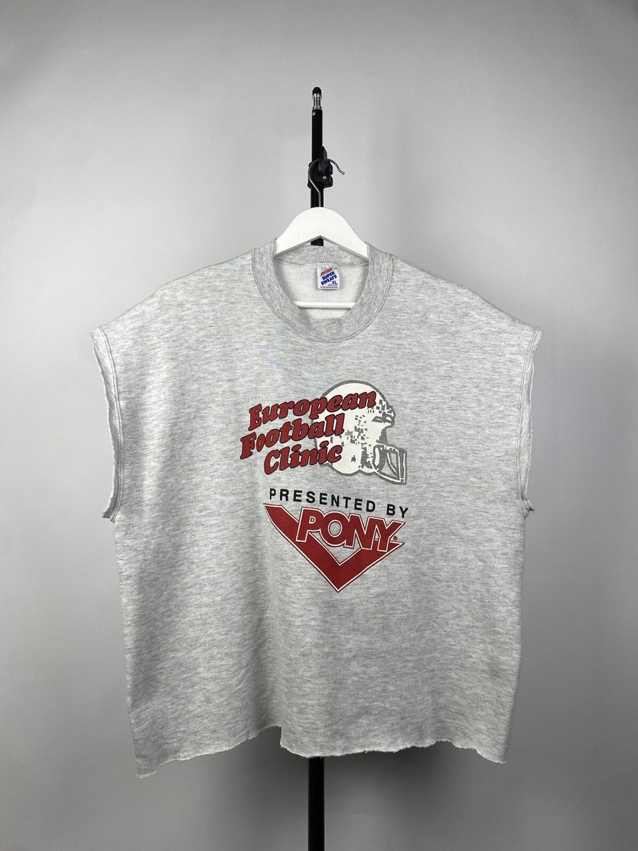 Humor Print art Vinatge 90s NFL European Football Clinic Sleeveless Men’s  XL Sz