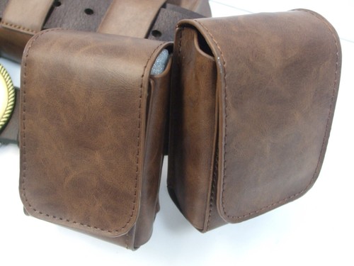 Star Wars Mandalorian Boba Fett Cosplay Leather Belt w/ Holster Pistol 8 Pouches - Picture 4 of 23