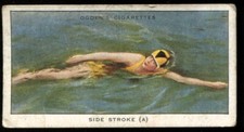 Tobacco Card, Ogdens, SWIMMING DIVING LIFE SAVING, 1931, Side Stroke, #13
