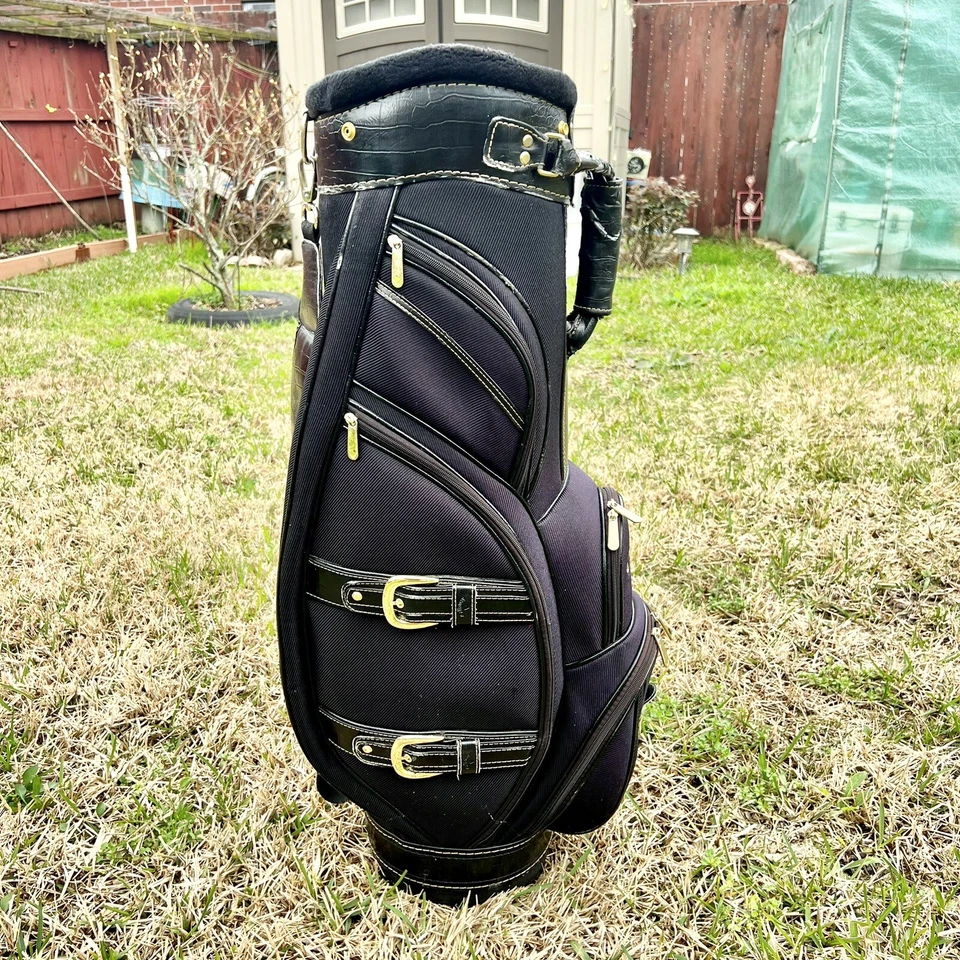 Bolsa de golfe vintage Callaway 3 vias azul marinho carrinho bolsa com capa de chuva! - Imagem 3 de 4