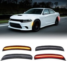 For 2015-2023 Dodge Charger Front Rear Led Side Bumper Marker Smoked Lens Led For 2015-2023 Dodge Charger Front Rear Led Side Bumper Marker Smoked Lens Led