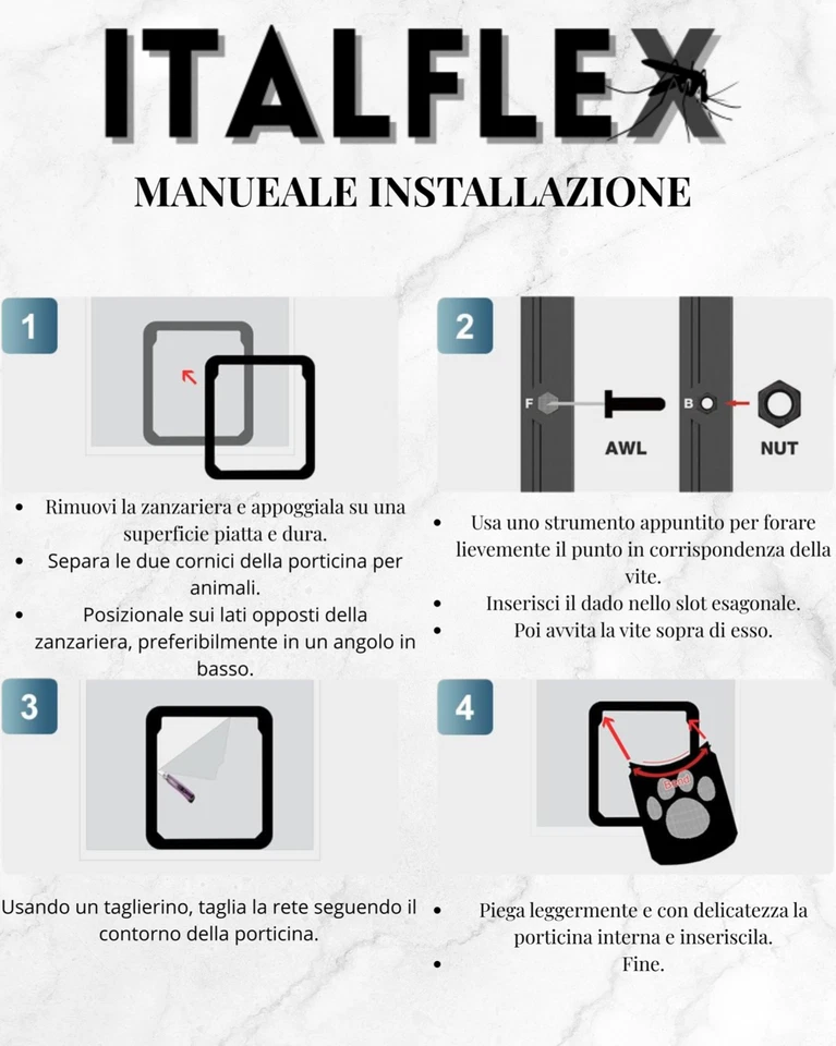 Gattaiola per Zanzariera per Animali Domestici Porta per Gatto Cane 24Cm × 29Cm - Immagine 4 di 4