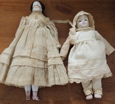 1860 Civil War Era China Dolls Set Of 2 Smaller One Is Missing The Arm