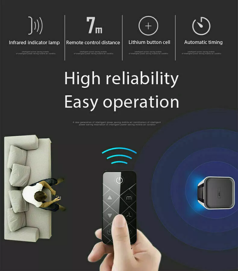 Mobile Klimaanlage 9000 BTU 2,6kW 4in1 Kühlen Heizen Luftentfeuchter Ventilator - Bild 4 von 4