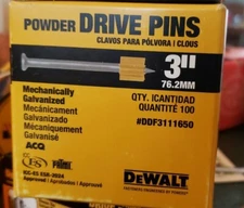 DeWalt Powder Drive Pins 3 inch #DDF3111650  100 Pcs