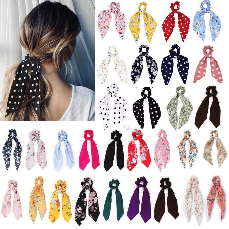 Bufanda elástica cola de caballo moño cuerda elástica corbata cinta para el cabello banda para corbata↟ Foto 3 de 4