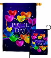My Heart Pride Garden Flag Support Decorative Small Gift Yard House Banner