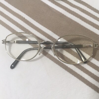 Luxottica Eyeglass Frames LU2214 Silver Tone Full Rim 53[]18-135 Italy Preowned