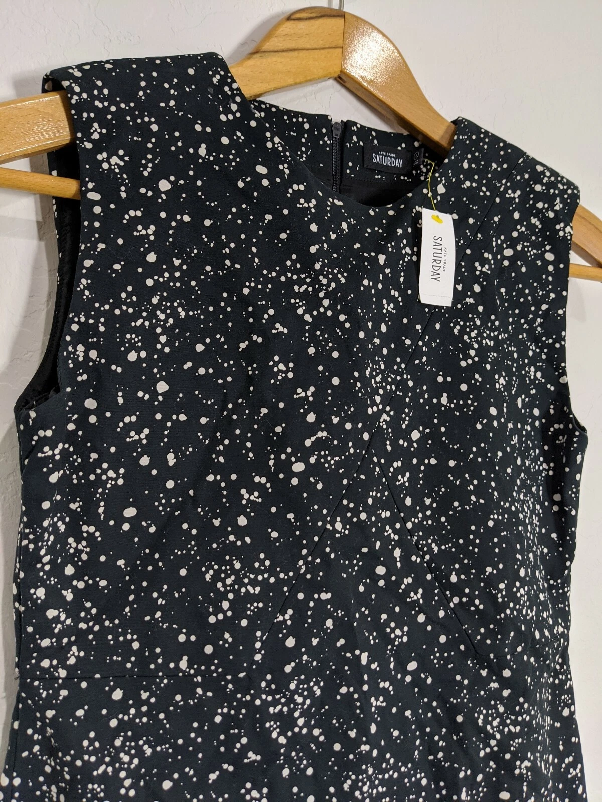 Abito donna Kate Spade Saturday Galaxy stampa cambio nuovo con etichette taglia 4 nero