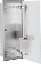 Contenitore wc a parete acciaio inox completo Zero 450 1 porta vetro bianco