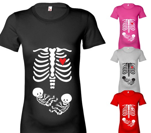 Womens Halloween Skeleton Babies Twins 