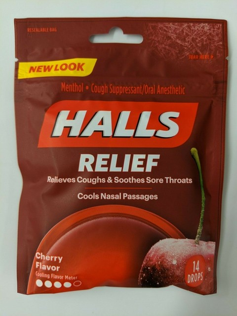 Halls Honey Lemon Cough Drops- Cough Suppressant 14 Drops ...