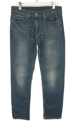 Levi's 514 Jeans Männer W32/L32 Gerade Bein Whiskers Ausgebleichtes Denim Blau