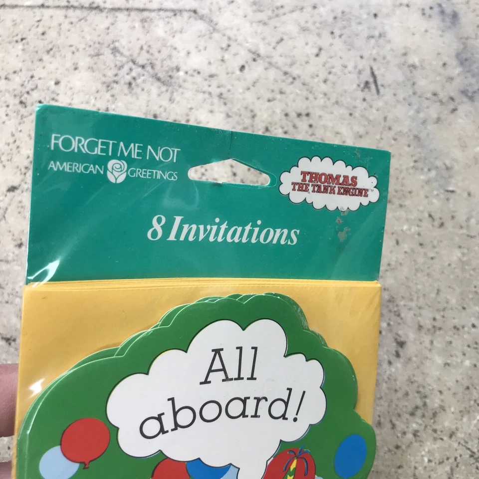 Convites de festa vintage de aniversário (8) American Greetings Thomas the Train 1991 - Imagem 2 de 4