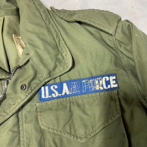 Vintage M-65 Field Jacket Coat Cold Weather OG-107 70s Air Force Military Green - Picture 4 of 21