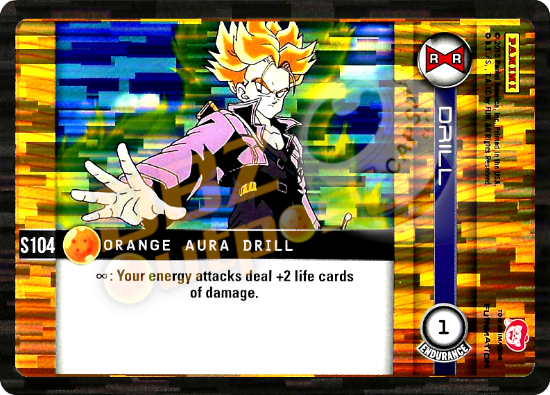 DBZ Dragon Ball Z TCG Panini Evolution S104 Orange Aura Drill Foil