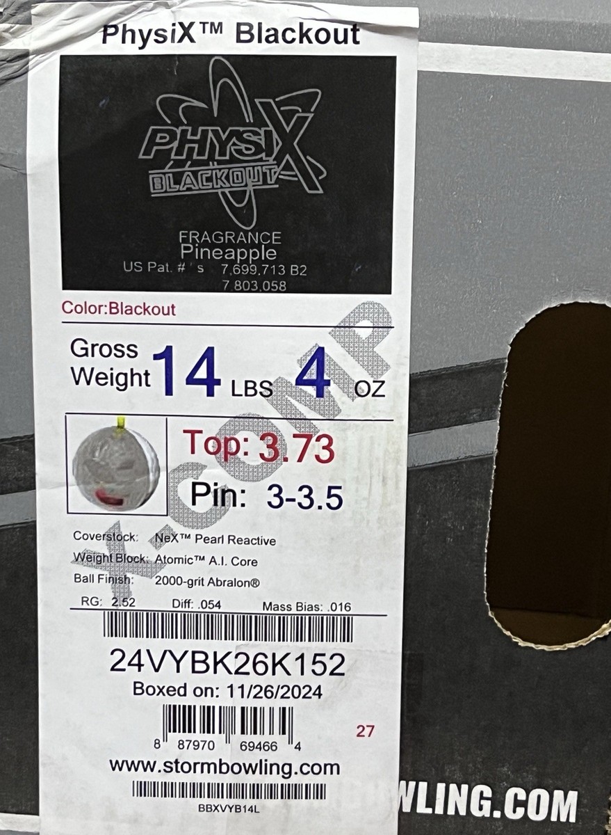 Storm Physix Blackout 14 lb Bowling Ball New in Original Box X