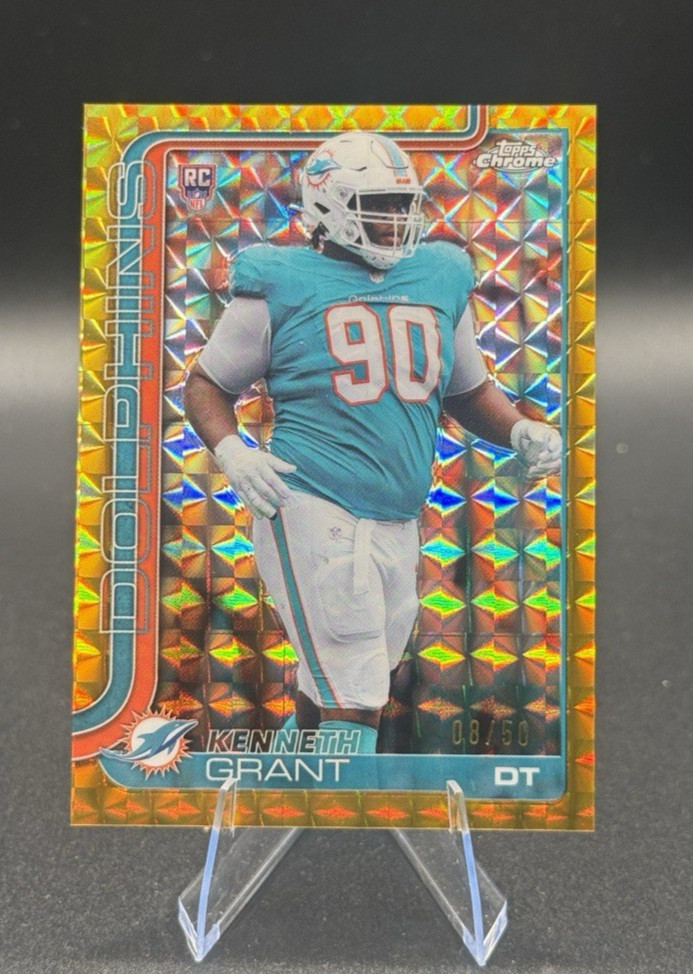 2025 Topps Chrome - Rookies Kenneth Grant #362 Gold Geometric Refractor /50 (RC)
