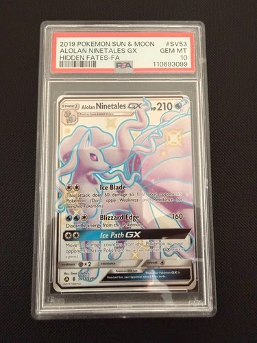 Pokemon Sun & Moon Hidden Fates - PSA 10 Alolan Ninetales GX SV53/SV94