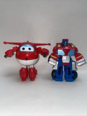 Transforming Toys  Rescue Bots Academy Optimus Prime 4.5'' & Super Wings 5 