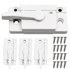 4-Pack Sliding Window Sash Locks Cam Action Latches for Vertical Windows White