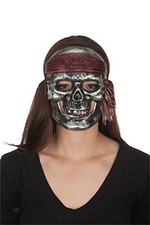 Pirate Skull Mask - Antique Silver - Costume Accessory - One Size