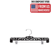 SSWBasics Boutique Black Carved Plastic Pants Hangers - Case of 50