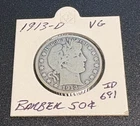 1913 - D Barber Half Dollar VG (F3)