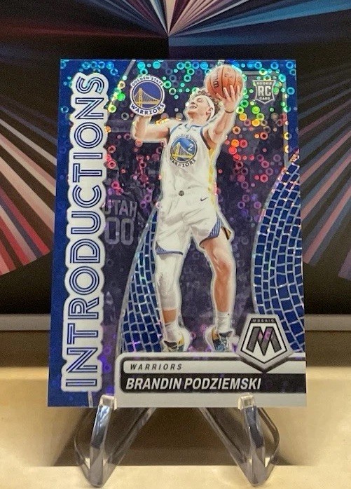 2023-24 Panini Mosaic Brandin Podziemski Introductions #16 Fast Break Blue /85