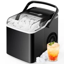 Silonn Countertop Ice Maker, 9 Cubes Ready in 6 Mins,26lbs in 24Hrs, Ice Machine