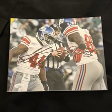 Hakeem Nicks & Ahmad Bradshaw Signed Giants NFL AUTO Photo 8x10 NFL JSA COA