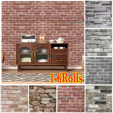 1-6X 3D Red Brick Wallpaper Heavy Weight Textured Realistic Rustic Stone Effect