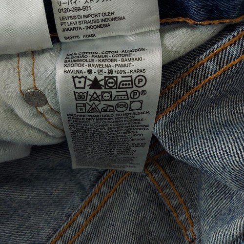 Jeans Levis 550 60x30 grandes altos azules relajados rectos denim lavado medio - Imagen 11 de 12