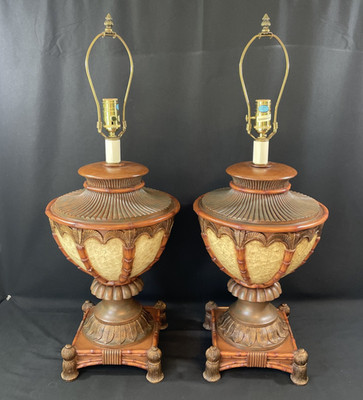Pair 1990's SEDGEFIELD by ADAMS ''Table Lamps Urn Style Neoclassical Design