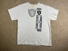 NFL Team Apparel T-Shirt Mens XL Oakland Raiders Commitment to Excellence White