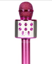 Bluetooth Wireless Karaoke Microphone with LED Lights,4-in-1 Portable Pink