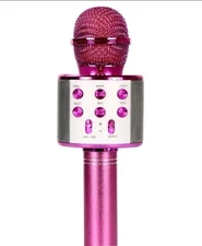 Bluetooth Wireless Karaoke Microphone with LED Lights,4-in-1 Portable Pink