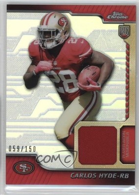 2014 Topps Chrome Rookie Relics Refractor 59/150 Carlos Hyde #RR-CH RC 0dk