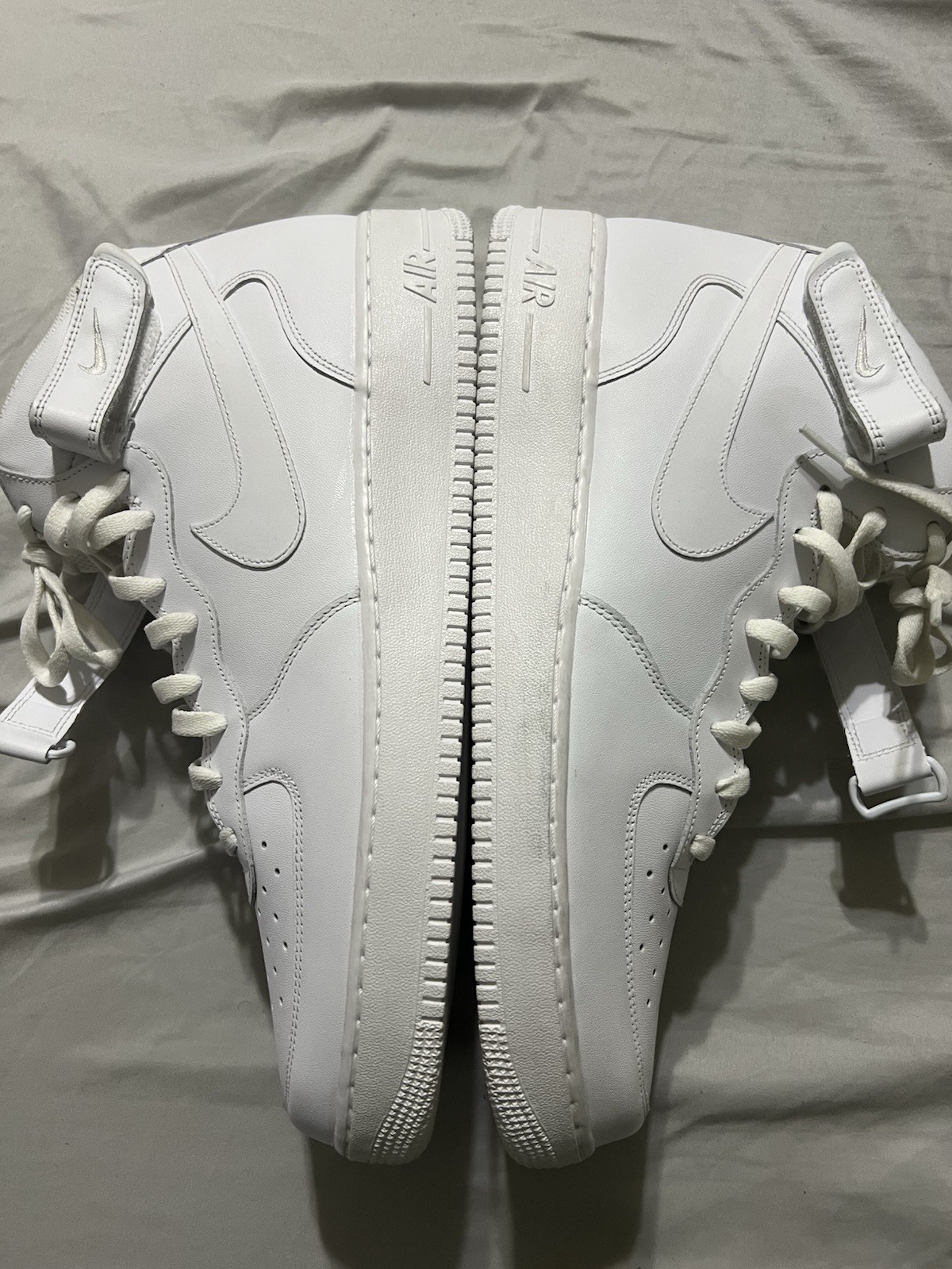 Nike Air Force 1 Mid ’07 Leather Triple White Mens Sneakers CW2289 111