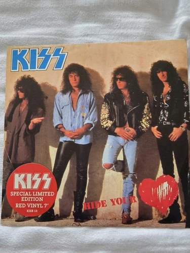Kiss HIDE YOUR HEART 1989 UK RED VINYL 7"  PICTURE SLEEVE PLAYS MINT MINUS HEAR
