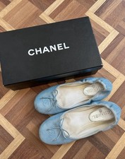Chanel ballet flats iridescent baby blue Size 5