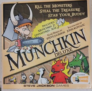 Munchkin Deluxe w/Unnatural Axe Steve Jackson Games 100% Complete ~FREE SHIPPING
