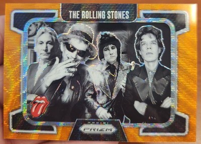 JAGGER RICHARDS WOOD ROLLING STONES 2025 PRIZM ORANGE WAVE REFRACTOR 36/259 #64